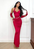 Completo body e gonna rosso