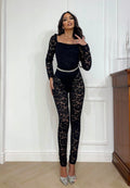 Tuta aderente in pizzo