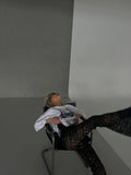 Set due pezzi t-shirt e Pantalone in pizzo a zampa