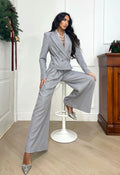 Set pantalone e giacca grigio polvere