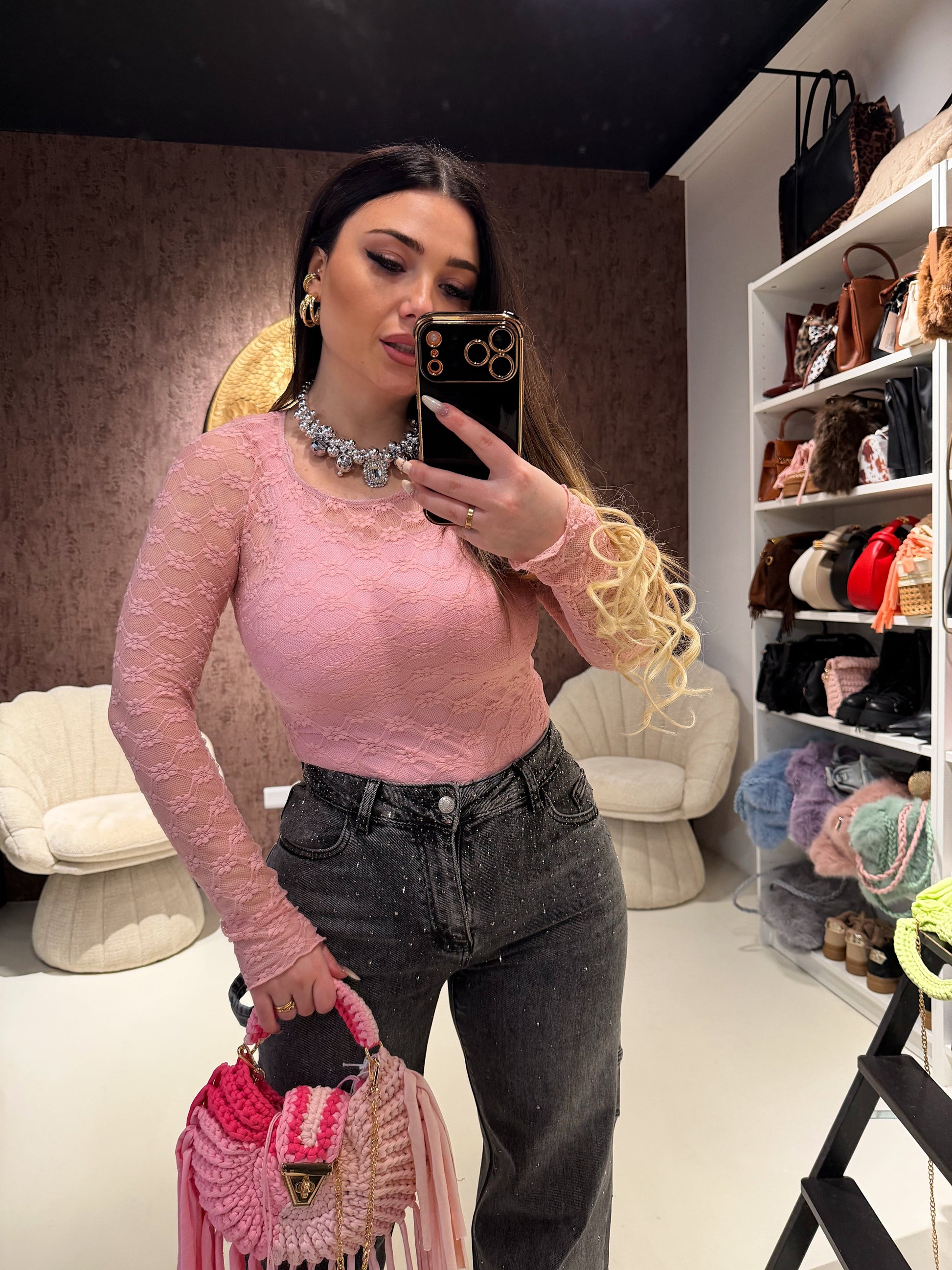 Maglia in Pizzo Floreale