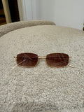 Occhiale slim brown stecche oro
