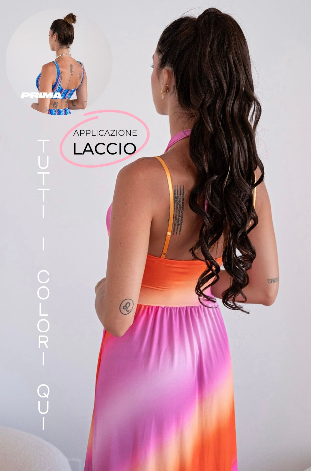 Coda con laccio effetto mosso vari colori