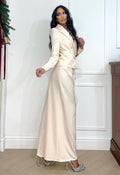 Set pantalone e giacca cipria