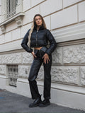Pantalone in ecopelle con zip