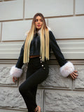 Giaccone in jeans con pelo