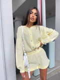 Set short più camicia giallo pastello