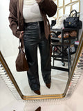 Pantalone in Ecopelle con Lacci Laterali