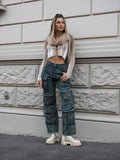Cargo maxi con tasconi jeans macchiato