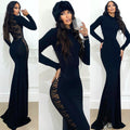 Abito a sirena nero con pizzo