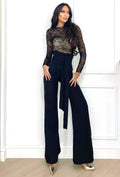 Pantalone vita alta con fusciacca nero