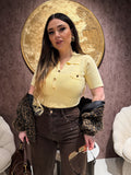 Polo Knit Chic con Bottoni Gioiello