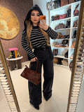 Jeans Turn Up Wide Leg con cintura