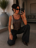Canotta animalier mesh leopardata