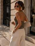 Top Corsetto Halter Lace Up