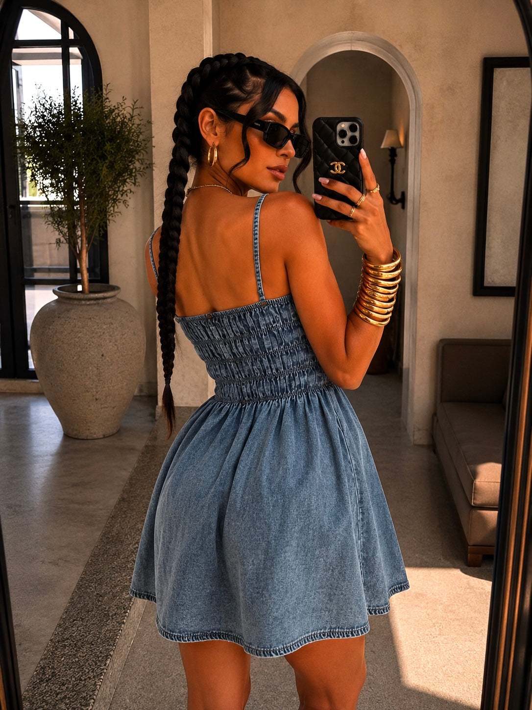 Abito Denim Zip Glam