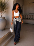 Jeans con bandana in pizzo