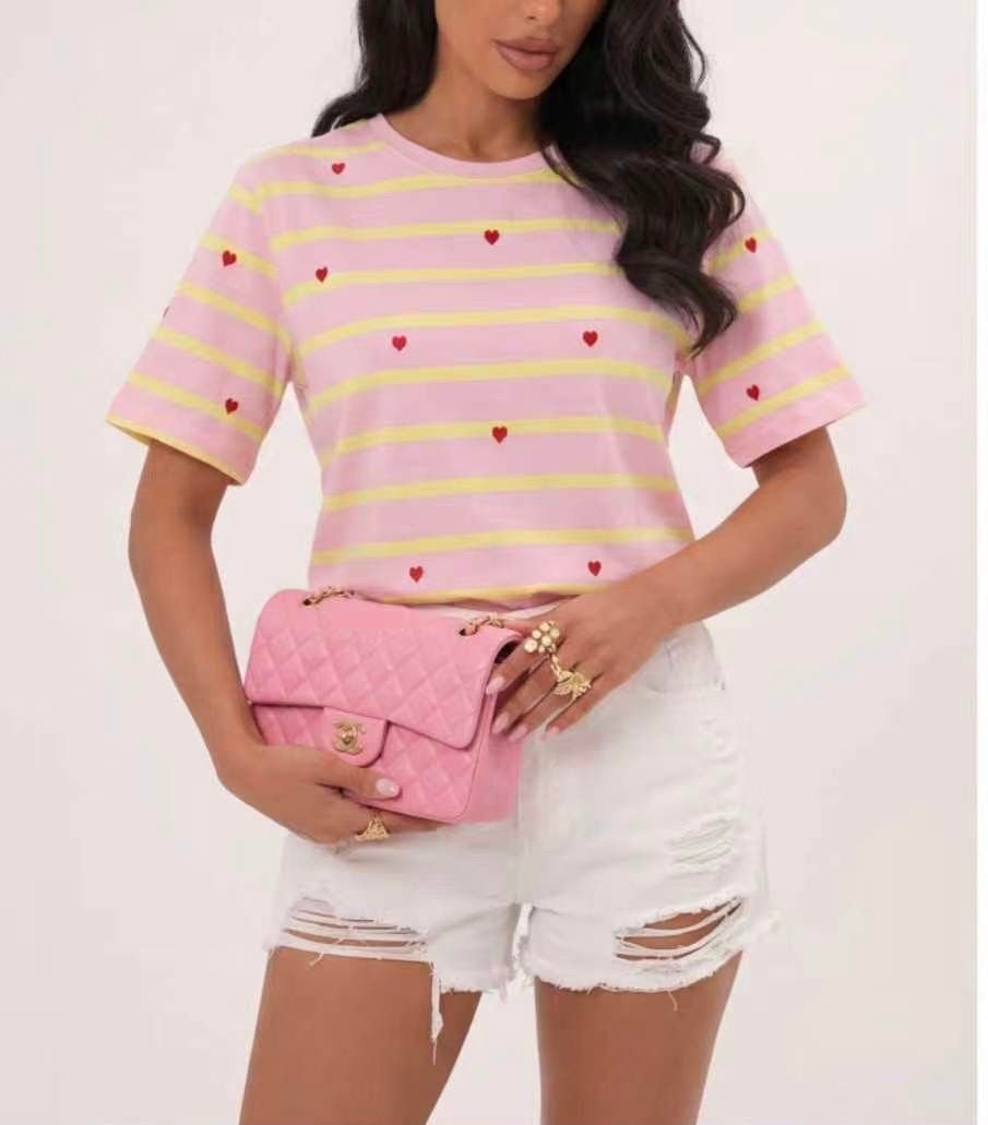 T-Shirt Cuoricini Candy Stripe