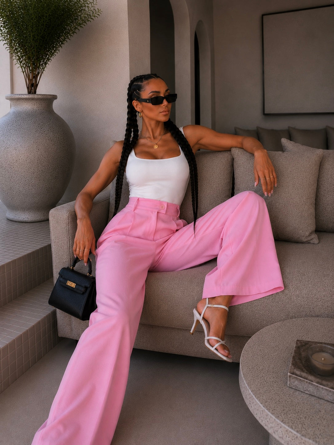 Pantalone con chiusura a portafoglio