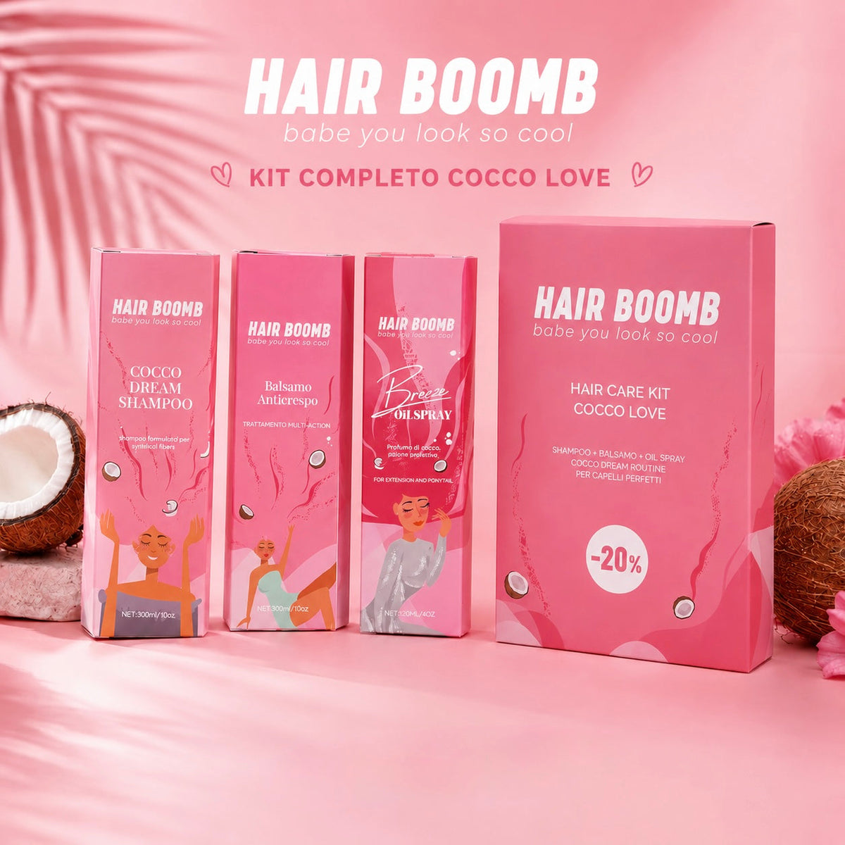 Kit Lavaggio e Mantenimento Code Extension – 3 Prodotti Grandi Hair Boomb