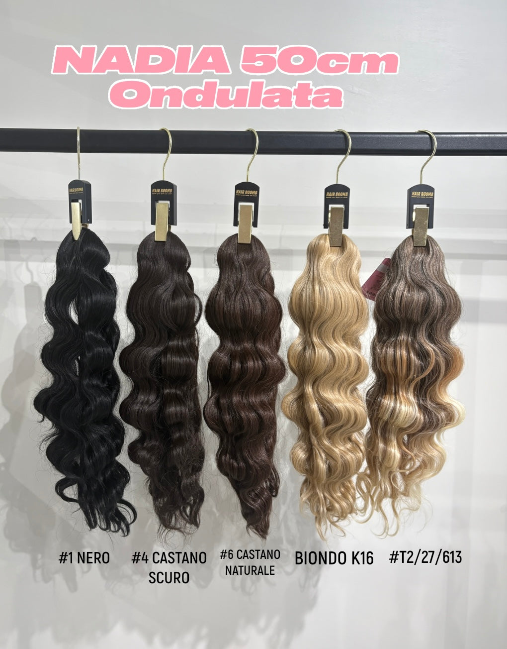 Coda 50cm ondulata con coulisse vari colori