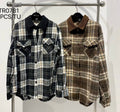 Camicia Oversize in Flanella a Quadri