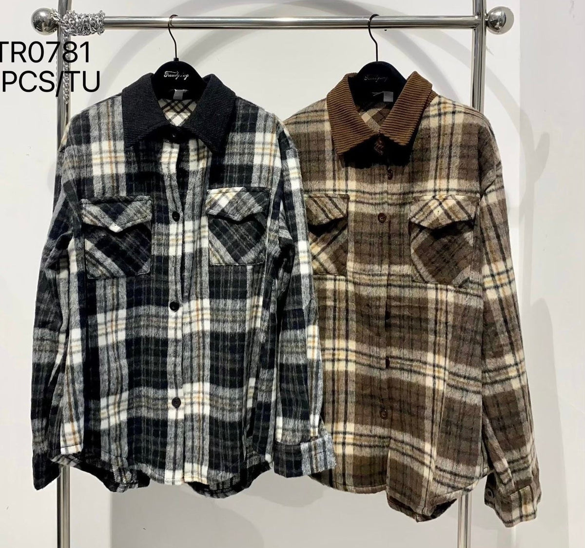 Camicia Oversize in Flanella a Quadri