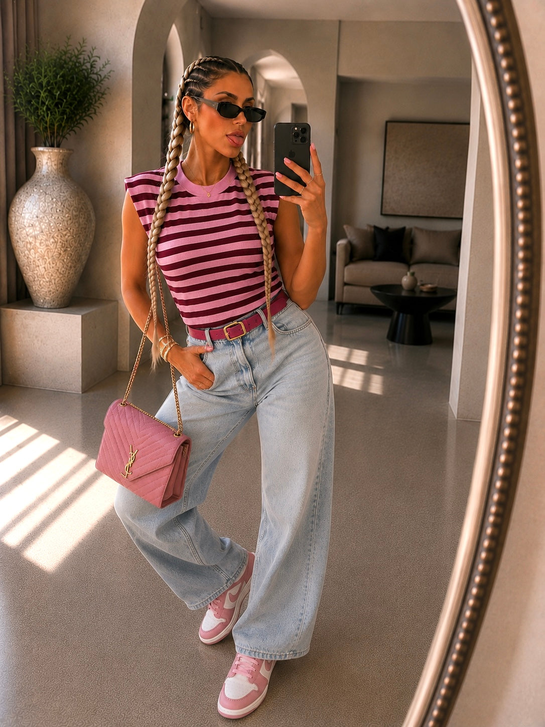 Top a Righe con Spalline imbottite