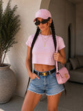 T-shirt crop in cotone vari colori