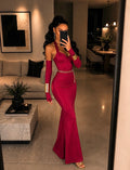 Completo body e gonna rosso