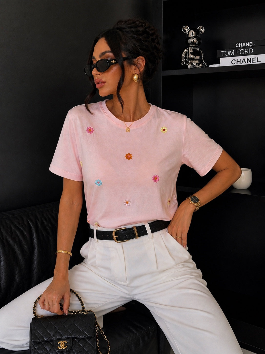 T-shirt con margherite