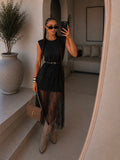 Abito lace elegance con cintura