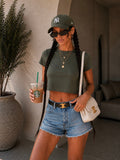 T-shirt crop in cotone vari colori