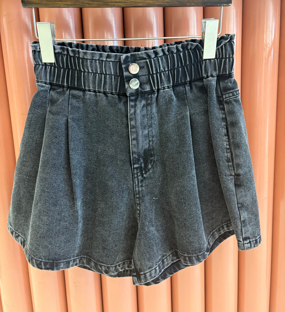 Short in jeans con elastico Black Ash