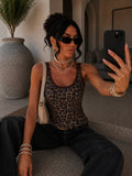 Canotta animalier mesh leopardata