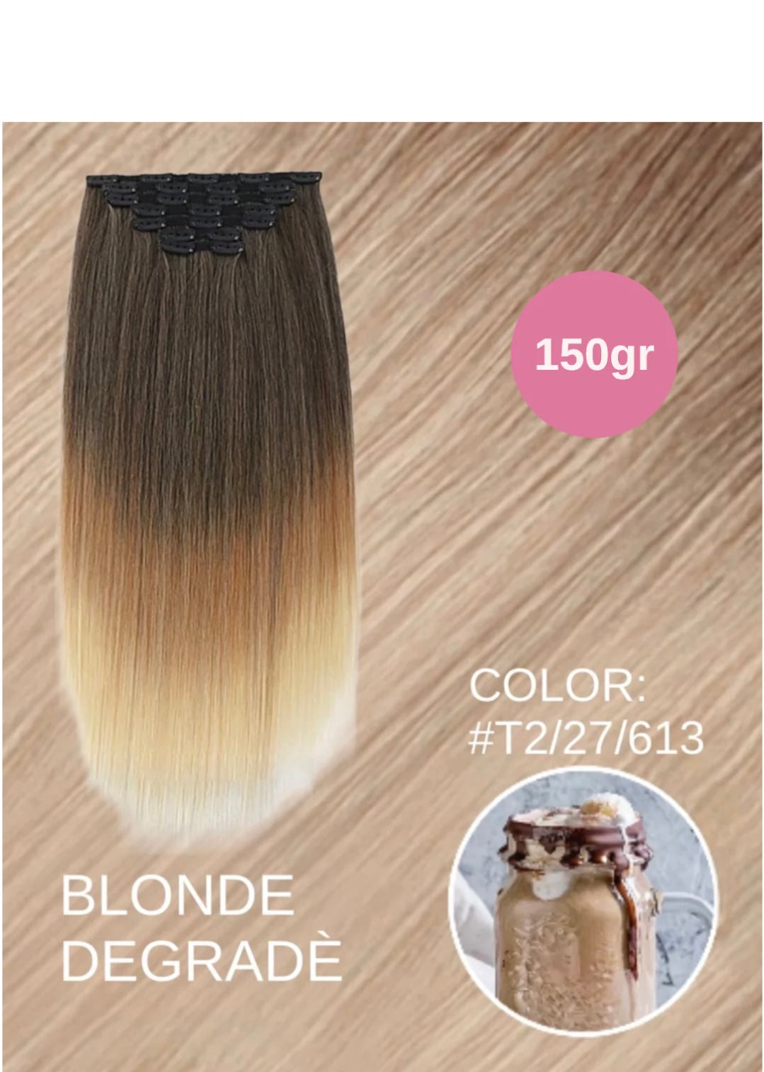 Extension 150gr lisce 7 clip vari colori
