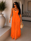 Abito con stella e tulle arancio
