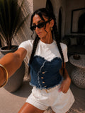 Top Denim Heart