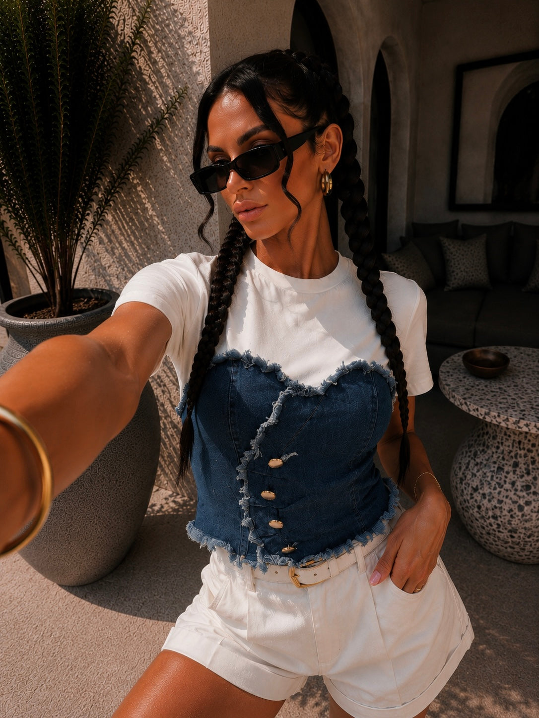 Top Denim Heart