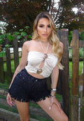 Short nero con brillantini