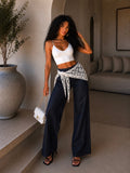 Jeans con bandana in pizzo