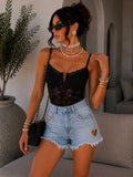 Body in pizzo con spalline