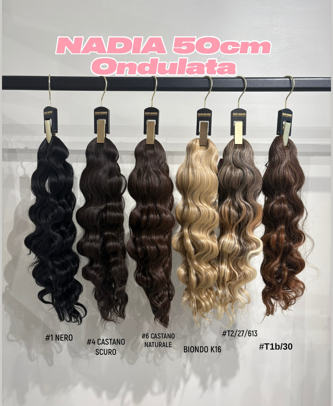 Coda 50cm ondulata con coulisse vari colori