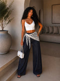 Jeans con bandana in pizzo