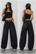 Jeans Cargo Baggy “Urban Black” con Tasche Utility