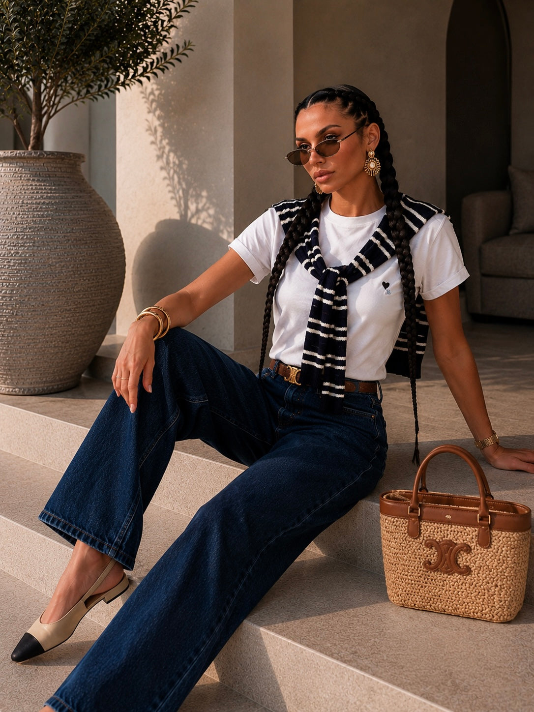T-shirt con dettaglio cuore  e coprispalle