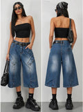 Bermuda Denim Cargo “Street Icon” con Cintura Borchiata