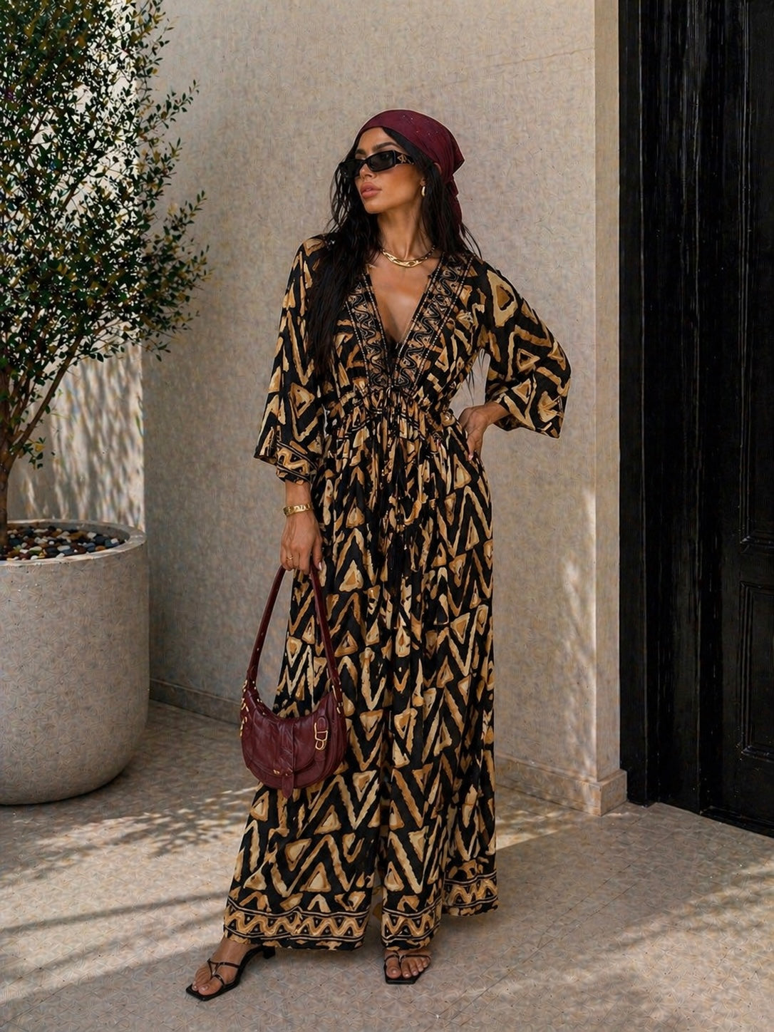 Abito Boho Chic Sahara in seta