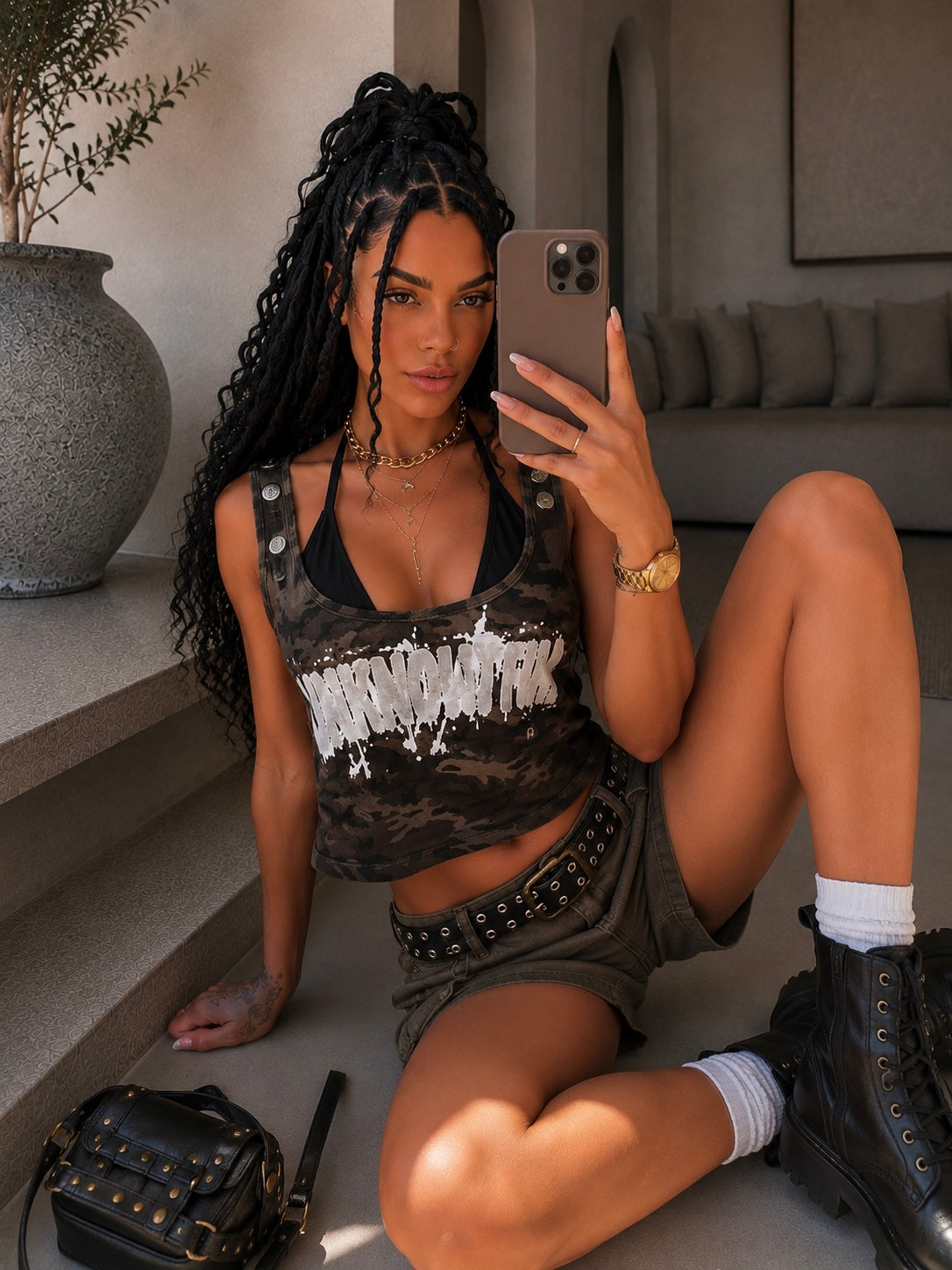 Top Crop Army Glam