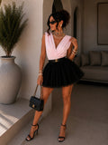 Body drappeggiato con scollo a V